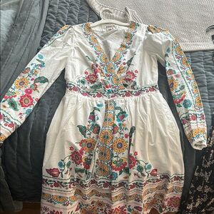 Boden White Multicolor Floral Dress